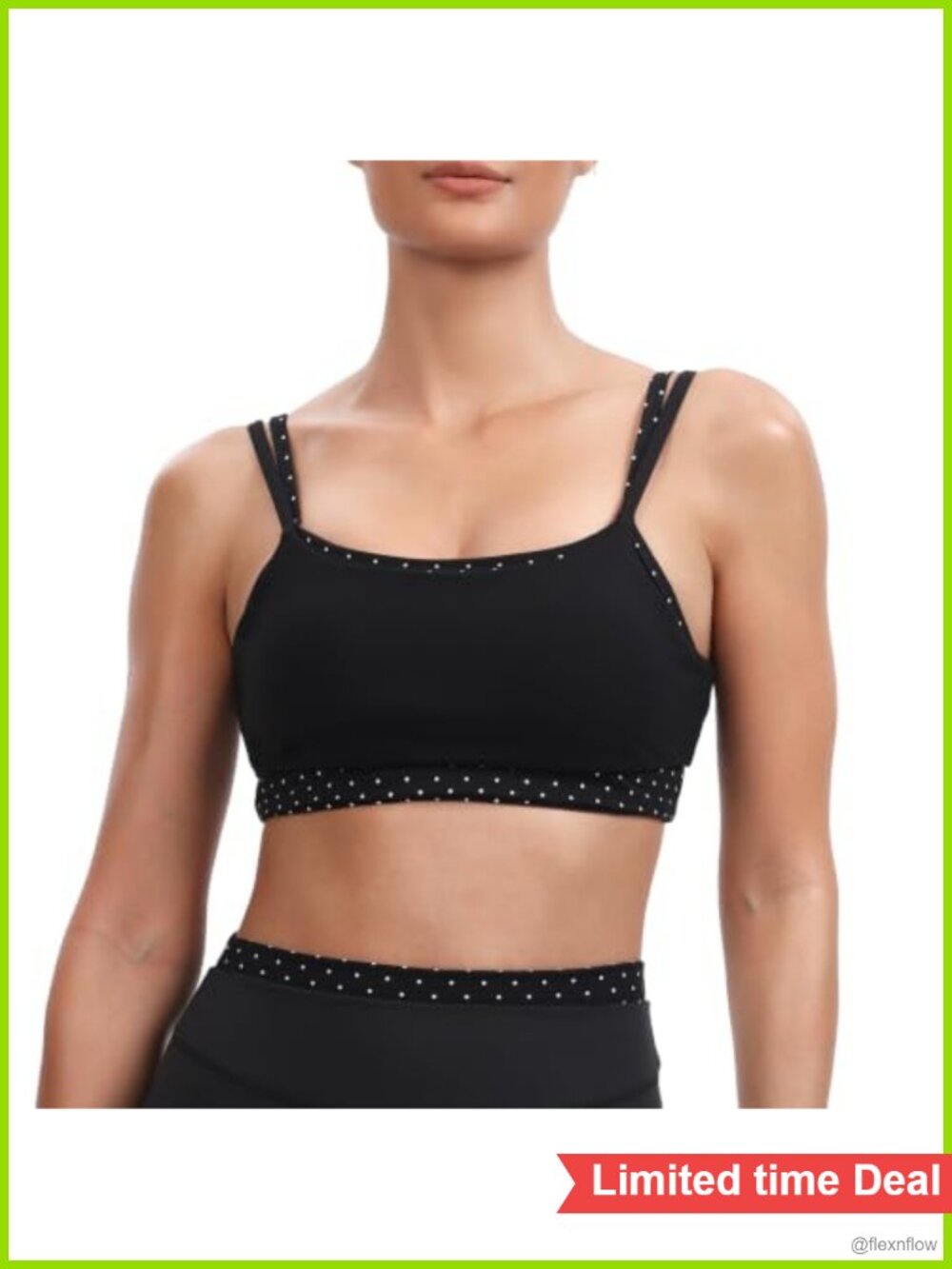 High Impact Layered Sports Bra Nylon Spandex Adjustable Straps